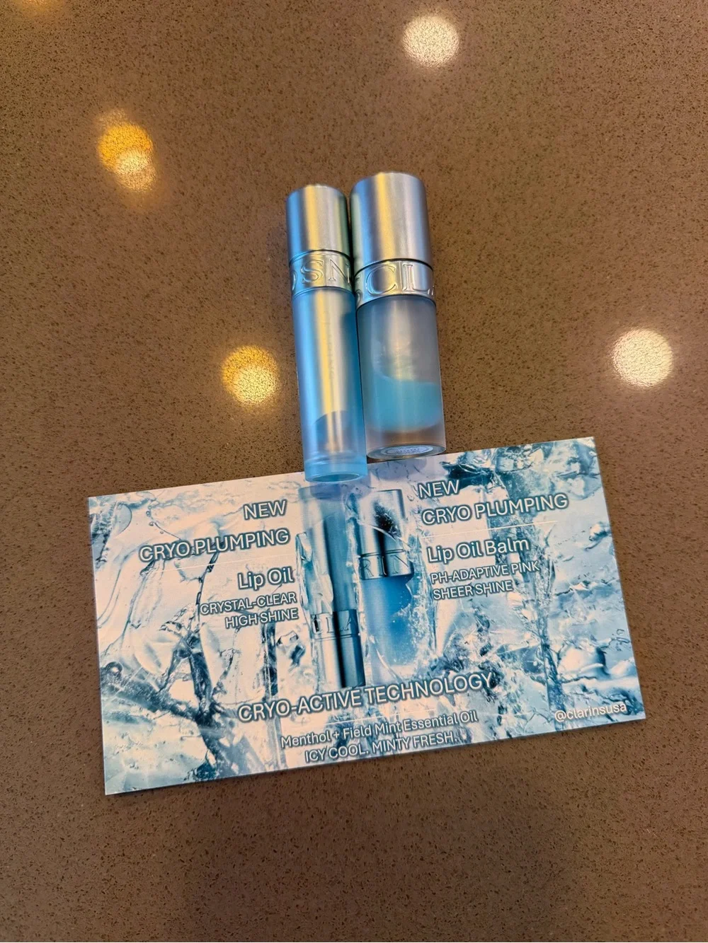 Clarins Cryo Plumping Lip Oil and Lip Oil Balm Duo Set Clear pH Pink NWT